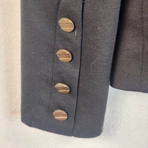 Tribal Blazer Women’s SZ 10 Black Lined Knit Decorative Buttons EUC - Picture 8 of 15
